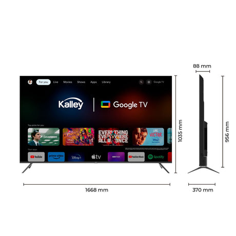 Televisor Kalley Smart QLED 4K 70 Pulgadas Google Negro 173x103cm con Wifi Integrado y con Bluetooth - TELEVISORES | Bylmo