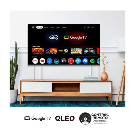 Televisor Kalley Smart QLED 4K 58 Pulgadas Google Negro 143.6x87.9cm con Wifi Integrado Procesador con IA y con Bluetooth - TELEVISORES | Bylmo