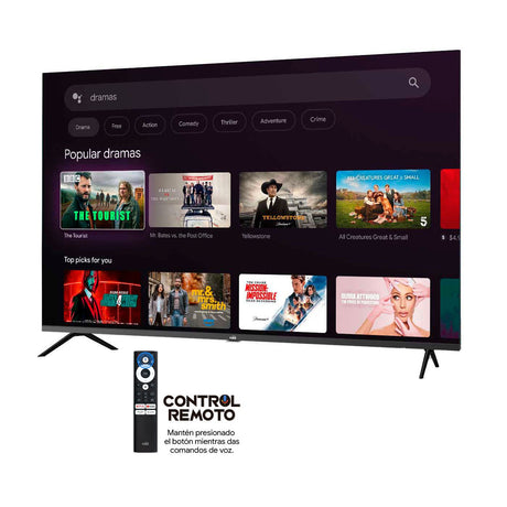 Televisor Kalley Smart QLED 4K 58 Pulgadas Google Negro 143.6x87.9cm con Wifi Integrado Procesador con IA y con Bluetooth - TELEVISORES | Bylmo