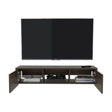 Repisa para TV Flotante Glen Nogal 125.1x26.8cm para TV Hasta 50 Pulgadas sin Cajones y con Ranuras para Cables - MUEBLES DE TV | Bylmo