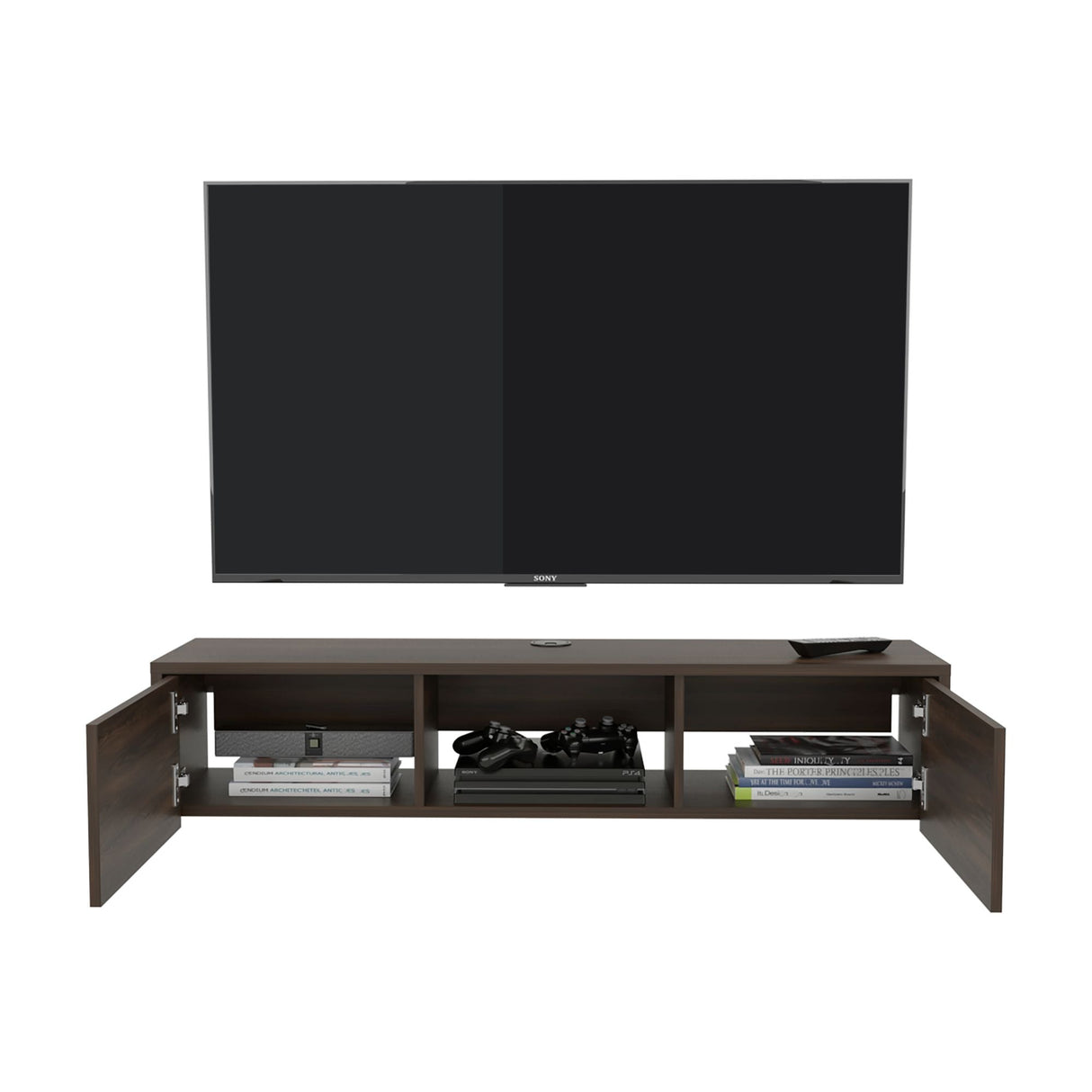 Repisa para TV Flotante Glen Nogal 125.1x26.8cm