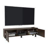 Repisa para TV Flotante Glen Nogal 125.1x26.8cm para TV Hasta 50 Pulgadas sin Cajones y con Ranuras para Cables - MUEBLES DE TV | Bylmo