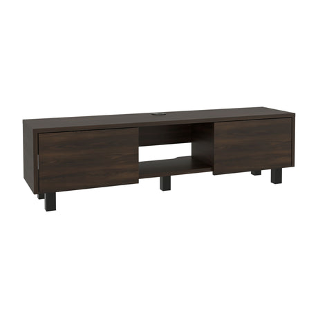 Repisa para TV Flotante Glen Nogal 125.1x26.8cm para TV Hasta 50 Pulgadas sin Cajones y con Ranuras para Cables - MUEBLES DE TV | Bylmo