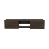 Repisa para TV Flotante Glen Nogal 125.1x26.8cm para TV Hasta 50 Pulgadas sin Cajones y con Ranuras para Cables - MUEBLES DE TV | Bylmo