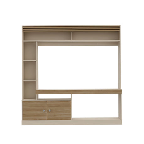 Centro de Entretenimiento Blaine Capri y Fresno Europeo 180x180.6cm para TV Hasta 70 Pulgadas sin Cajones - MUEBLES DE TV | Bylmo