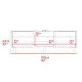 Rack de TV Lazio Fresno Europeo 126.3x41.2cm para TV Hasta 75 Pulgadas sin Cajones y con Ranuras para Cables - MUEBLES DE TV | Bylmo
