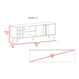 Rack de TV Lane Blanco y Fresno Europeo 160x55cm para TV Hasta 65 Pulgadas sin Cajones y con Ranuras para Cables - MUEBLES DE TV | Bylmo