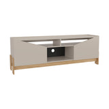 Rack de TV Holanda Capri y Fresno Europeo 160x56cm para TV Hasta 70 Pulgadas sin Cajones y con Ranuras para Cables - MUEBLES DE TV | Bylmo