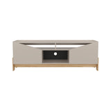 Rack de TV Holanda Capri y Fresno Europeo 160x56cm para TV Hasta 70 Pulgadas sin Cajones y con Ranuras para Cables - MUEBLES DE TV | Bylmo