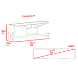 Rack de TV Holanda Capri y Fresno Europeo 160x56cm para TV Hasta 70 Pulgadas sin Cajones y con Ranuras para Cables - MUEBLES DE TV | Bylmo