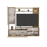 Rack de TV Nolic Fresno Europeo y Capri 178.5x167cm para TV Hasta 60 Pulgadas sin Cajones y con Ranuras para Cables - MUEBLES DE TV | Bylmo