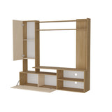 Rack de TV Nolic Fresno Europeo y Capri 178.5x167cm para TV Hasta 60 Pulgadas sin Cajones y con Ranuras para Cables - MUEBLES DE TV | Bylmo