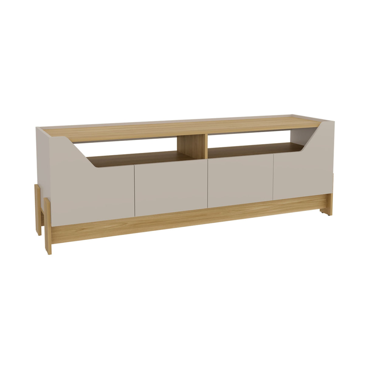 Rack de TV Holt Fresno Europeo y Capri 163x56cm para TV Hasta 50 Pulgadas sin Cajones - MUEBLES DE TV | Bylmo