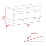 Rack de TV Patrick Tivoli y Milan 139x59cm para TV Hasta 60 Pulgadas sin Cajones y con Ranuras para Cables - MUEBLES DE TV | Bylmo