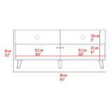 Rack de TV Patrick Tivoli y Milan 139x59cm para TV Hasta 60 Pulgadas sin Cajones y con Ranuras para Cables - MUEBLES DE TV | Bylmo