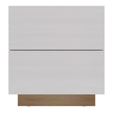 Mesa de Noche Enkubo Rovere y Blanco 48x52cm con Dos Cajones - MESAS DE NOCHE | Bylmo