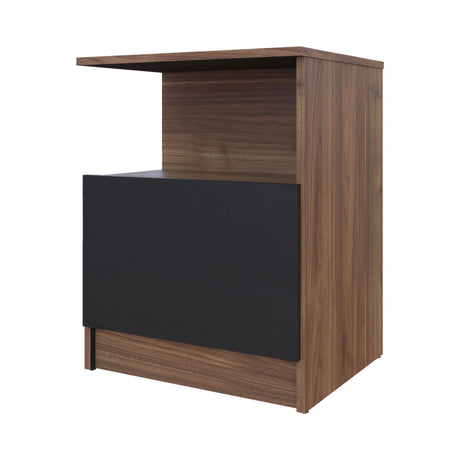 Mesa de Noche Vico Gales y Wengue 48x62cm con Un Cajón - MESAS DE NOCHE | Bylmo