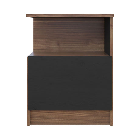 Mesa de Noche Vico Gales y Wengue 48x62cm con Un Cajón - MESAS DE NOCHE | Bylmo
