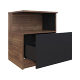 Mesa de Noche Vico Gales y Wengue 48x62cm con Un Cajón - MESAS DE NOCHE | Bylmo