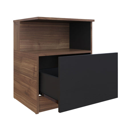 Mesa de Noche Vico Gales y Wengue 48x62cm con Un Cajón - MESAS DE NOCHE | Bylmo
