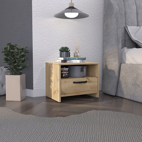 Mesa de Noche Oliveira Duna 44x35.6cm con Un Cajón - MESAS DE NOCHE | Bylmo