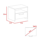 Mesa de Noche Oliveira Duna 44x35.6cm con Un Cajón - MESAS DE NOCHE | Bylmo