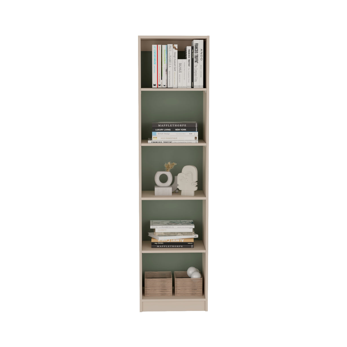 Estantería Upton Capri y Agave 45x180.6cm Rectangular con Cuatro Entrepaños - BIBLIOTECAS Y ESTANTERIAS | Bylmo