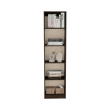 Estantería Upton Nogal y Toquilla 45x180.6cm Rectangular con Cuatro Entrepaños - BIBLIOTECAS Y ESTANTERIAS | Bylmo