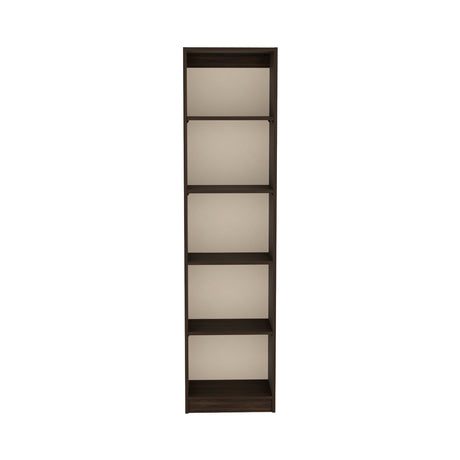 Estantería Upton Nogal y Toquilla 45x180.6cm Rectangular con Cuatro Entrepaños - BIBLIOTECAS Y ESTANTERIAS | Bylmo