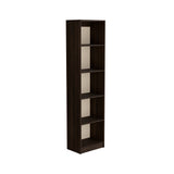 Estantería Upton Nogal y Toquilla 45x180.6cm Rectangular con Cuatro Entrepaños - BIBLIOTECAS Y ESTANTERIAS | Bylmo
