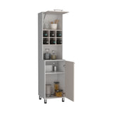 Alacena Attica Blanco y Capri 50x204cm con Dos Puertas y con Patas - ALACENAS Y MUEBLES MICROONDAS | Bylmo