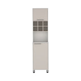 Alacena Attica Blanco y Capri 50x204cm con Dos Puertas y con Patas - ALACENAS Y MUEBLES MICROONDAS | Bylmo