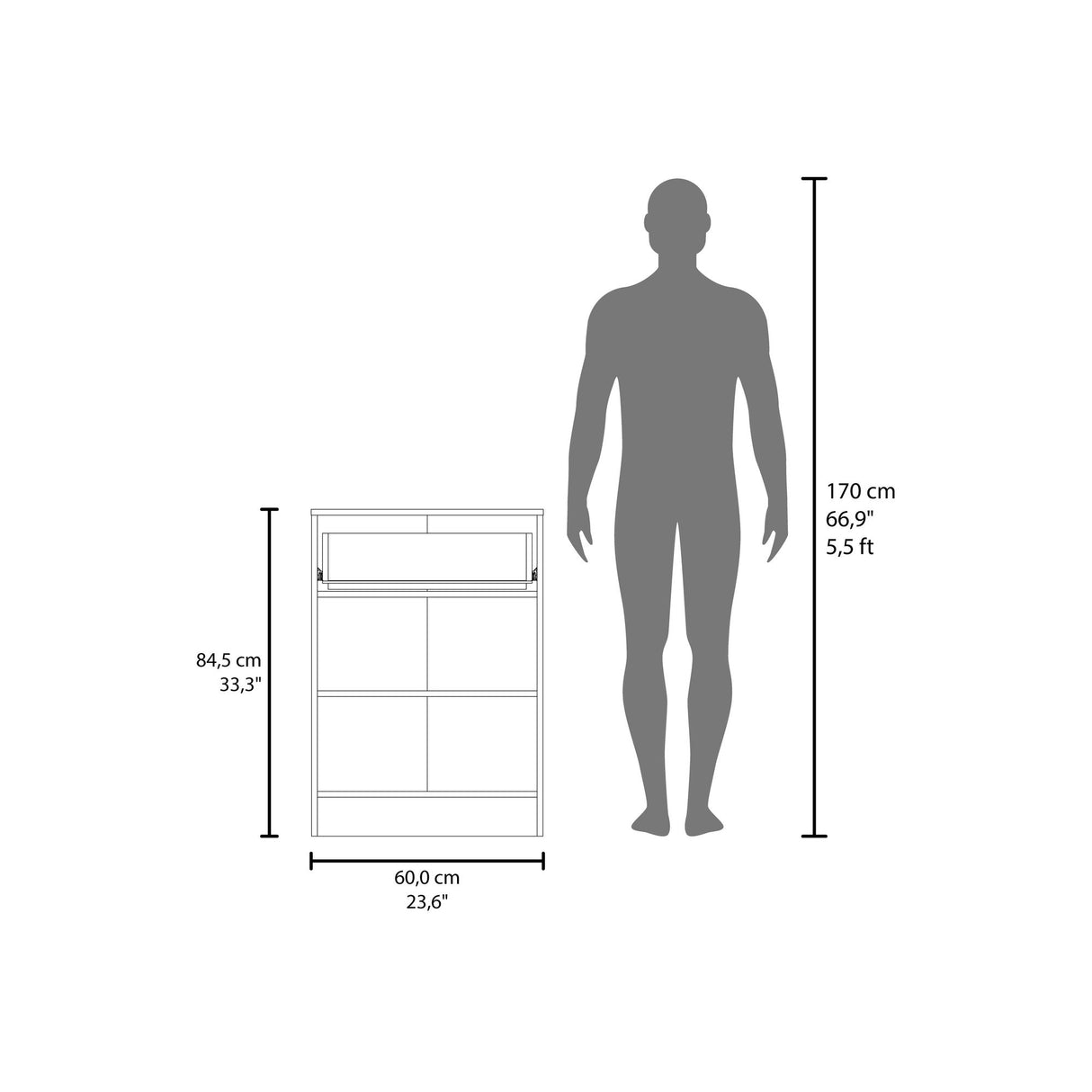 Organizador de Cocina Mayorca Wengue y 60x85.1cm con Tres Compartimientos - BARRAS Y MUEBLES AUXILIARES | Bylmo