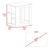 Isla de Cocina Attica Blanco y Capri 92x91.3cm con Cuatro Compartimientos - BARRAS Y MUEBLES AUXILIARES | Bylmo