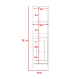 Mueble para Baño Bi - color Blanco y Duna 40x150.7cm con Dos Entrepaños y con Patas - OTROS MUEBLES PARA BANHO | Bylmo