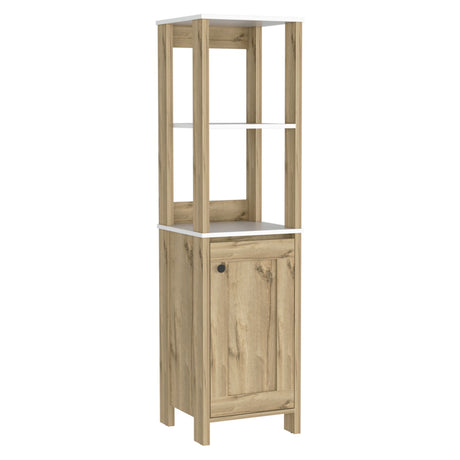 Mueble para Baño Bi - color Blanco y Duna 40x150.7cm con Dos Entrepaños y con Patas - OTROS MUEBLES PARA BANHO | Bylmo