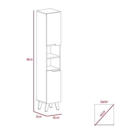 Mueble para Baño Laurent Plomo y Duna 30.1x180cm con Cinco Entrepaños y con Patas - OTROS MUEBLES PARA BANHO | Bylmo