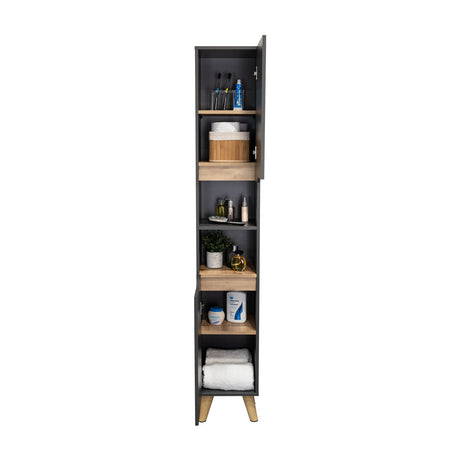 Mueble para Baño Laurent Plomo y Duna 30.1x180cm con Cinco Entrepaños y con Patas - OTROS MUEBLES PARA BANHO | Bylmo