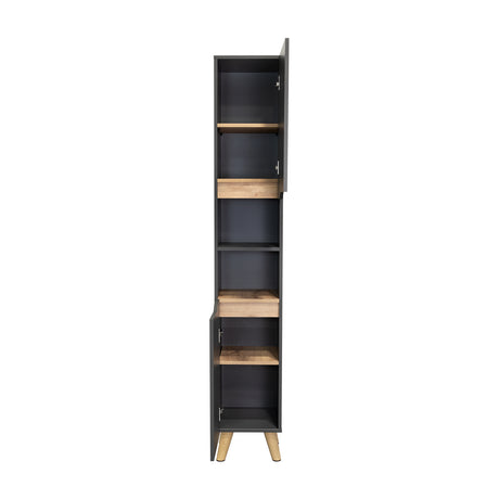 Mueble para Baño Laurent Plomo y Duna 30.1x180cm con Cinco Entrepaños y con Patas - OTROS MUEBLES PARA BANHO | Bylmo