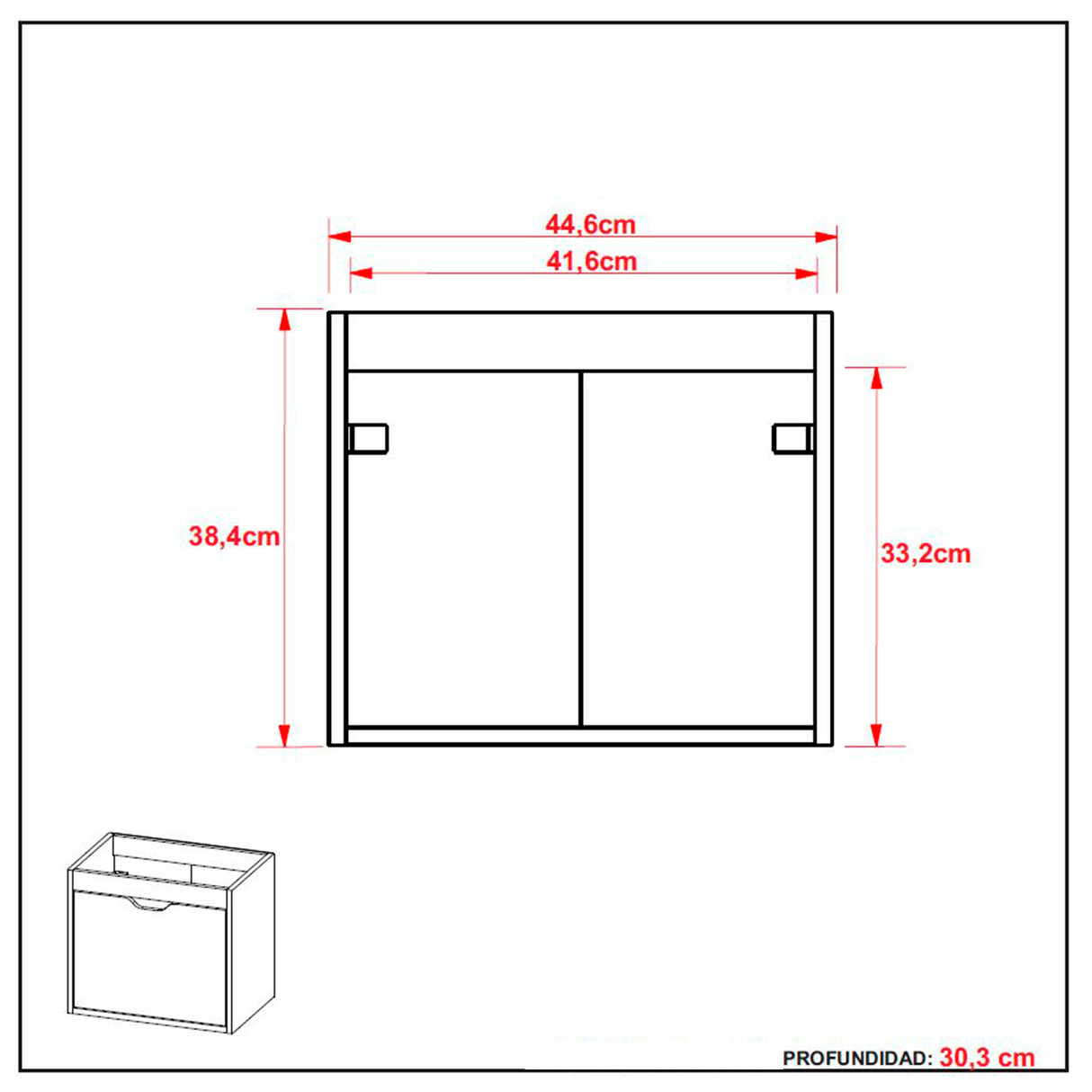 Mueble para Lavamanos Graz Almendra 44.6x38.4cm Individual Flotante con Lavamanos - MUEBLES PARA LAVAMANOS | Bylmo