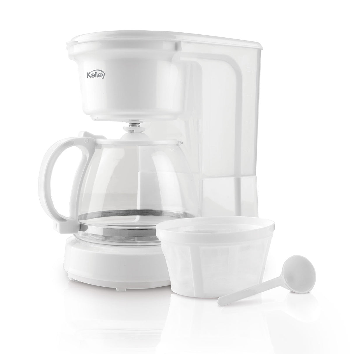 Cafetera Eléctrica Kalley Blanco 25.7x27cm para Café Molido con Sistema Antigoteo para 10 tazas - CAFETERAS ELECTRICAS | Bylmo