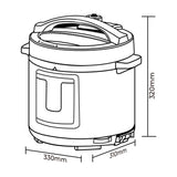 Olla Multifuncional Kalley Gris 33x32cm de 5.5 Litros con Temporizador con 15 Funciones Preconfiguradas y con Pantalla Digital - OLLAS MULTIFUNCIONALES | Bylmo