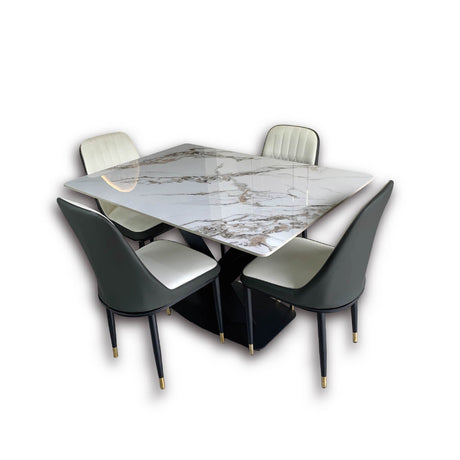 Combo Comedor y Sillas Montessori Gris 120x75cm Rectangular de Cuatro Puestos con Cuatro Sillas - COMEDORES | Bylmo