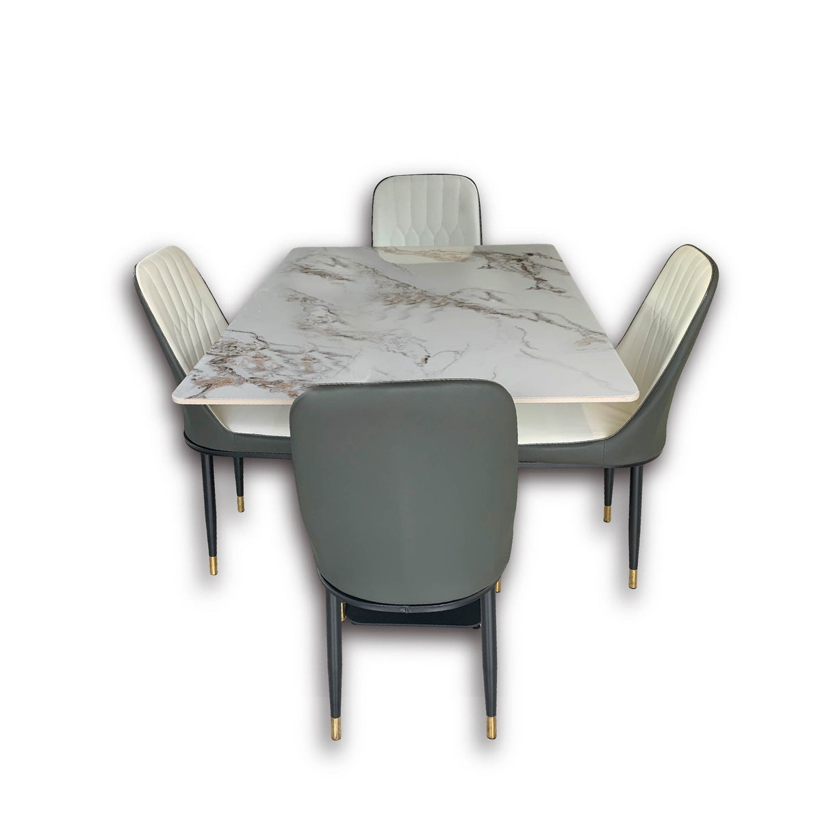 Combo Comedor y Sillas Montessori Gris 120x75cm Rectangular de Cuatro Puestos con Cuatro Sillas - COMEDORES | Bylmo