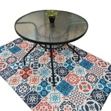 Tapete de Cocina Circulos Azul y Rojo 120x170cm Clásico Rectangular Suave - TAPETES Y ALFOMBRAS | Bylmo