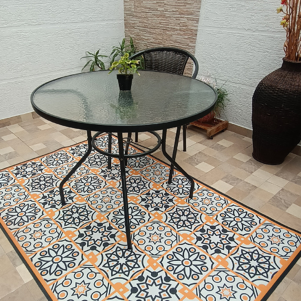 Tapete de Cocina Circulos Mostaza 120x170cm Clásico Rectangular Suave - TAPETES Y ALFOMBRAS | Bylmo