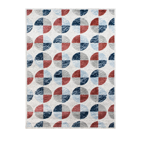 Tapete de Sala Circulos Gris 200x300cm Clásico Rectangular Suave - TAPETES Y ALFOMBRAS | Bylmo