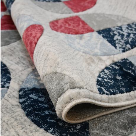 Tapete de Sala Circulos Gris 200x300cm Clásico Rectangular Suave - TAPETES Y ALFOMBRAS | Bylmo