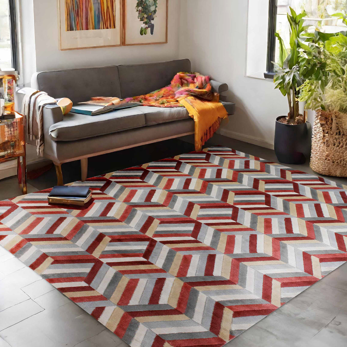 Tapete de Sala Lineas Entrelazadas Gris 160x230cm Clásico Rectangular Suave - TAPETES Y ALFOMBRAS | Bylmo