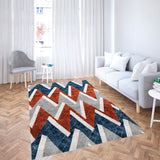 Tapete de Sala Rombos Gris y Azul 200x300cm Clásico Rectangular Suave - TAPETES Y ALFOMBRAS | Bylmo